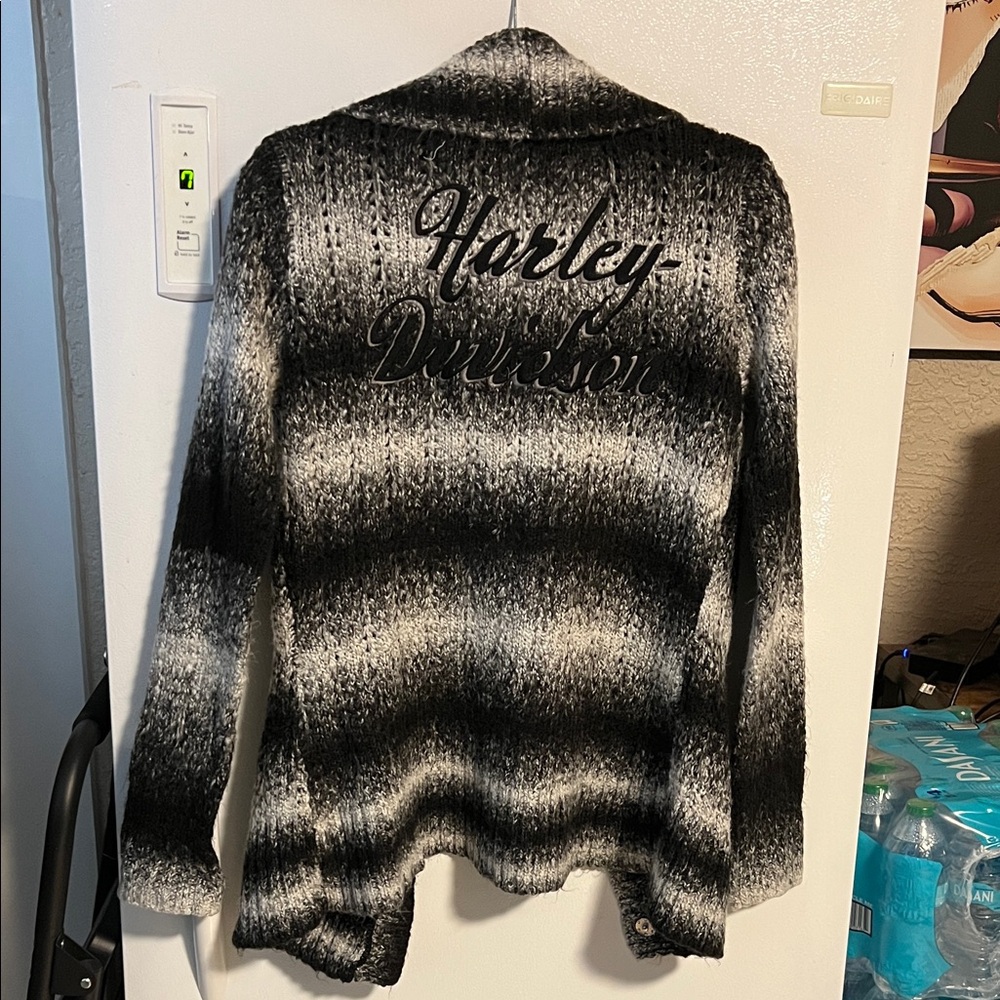 Harley-Davidson Black and White Knit Cardigan